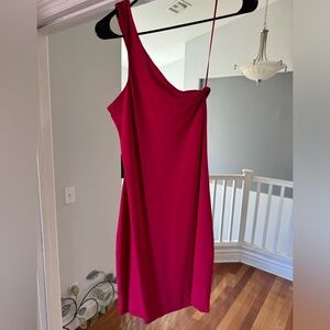 Pink Express Mini Bodycon, one shoulder, size S